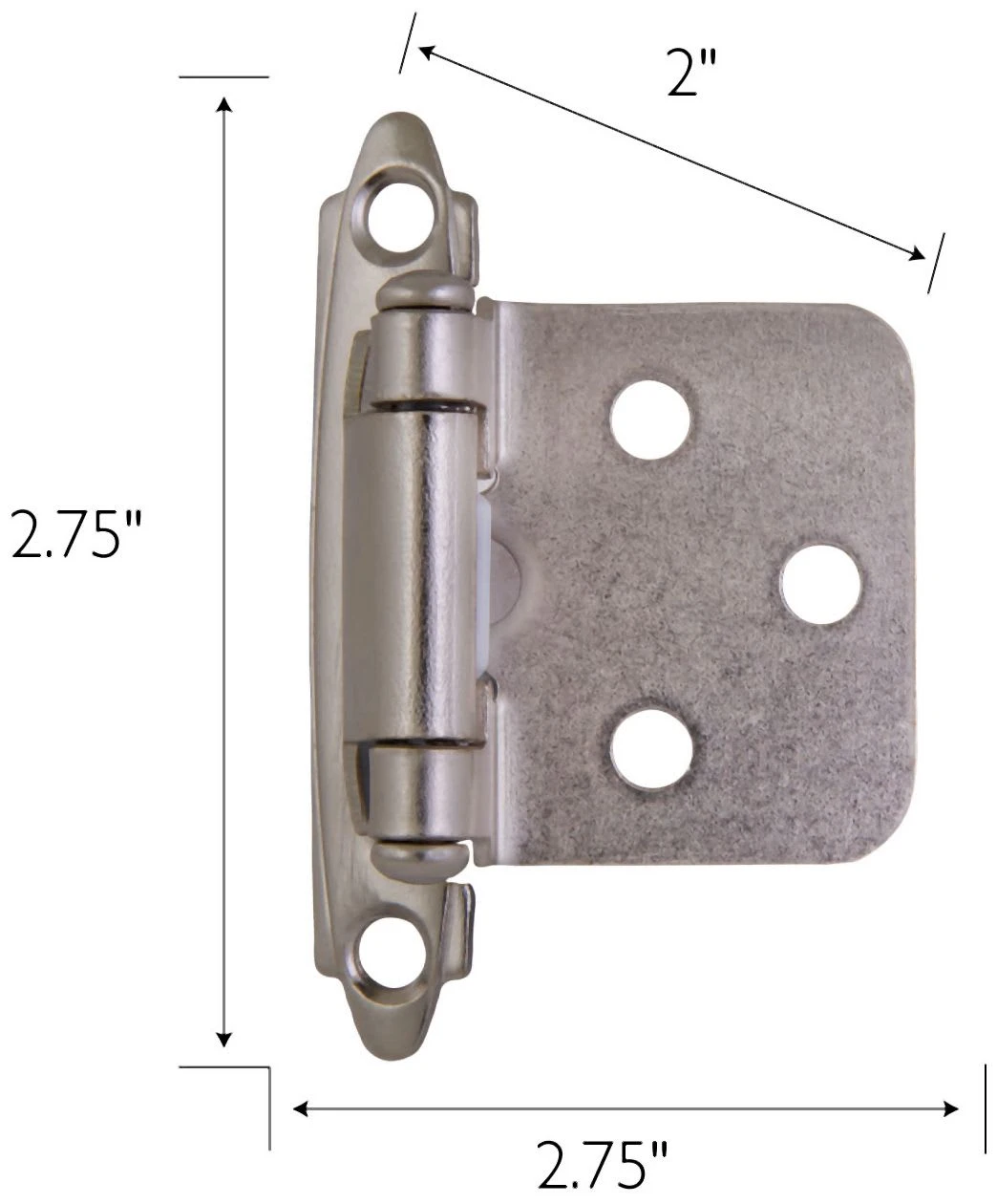 Design House Traditional Overlay Cabinet Door Hinge - Pack Of 10 Satin Nickel 9 Design House Traditional Overlay Cabinet Door Hinge - Pack Of 10 Satin Nickel - Image 7