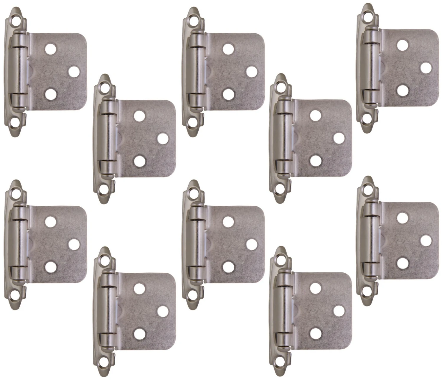 Design House Traditional Overlay Cabinet Door Hinge - Pack Of 10 Satin Nickel 12 Design House Traditional Overlay Cabinet Door Hinge - Pack Of 10 Satin Nickel - Image 10