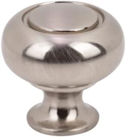 DesignPerfect Farmhouse Pack Of (10) 1-1/4" Ridged Door Knob Style Round Cabinet Knobs / Drawer Knobs Brushed Satin Nickel