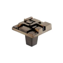 Du Verre Offset 1-1/2" Square Textured Geometric Mosaic Cabinet Knob / Drawer Knob Polished Chrome -Cabinet Hardware Store du verre dvof01 ab mn