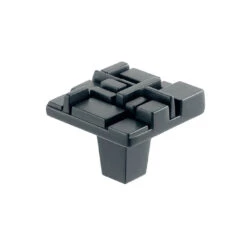 Du Verre Offset 1-1/2" Square Textured Geometric Mosaic Cabinet Knob / Drawer Knob Polished Chrome -Cabinet Hardware Store du verre dvof01 bm mn