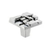 Du Verre Offset 1-1/2" Square Textured Geometric Mosaic Cabinet Knob / Drawer Knob Polished Chrome -Cabinet Hardware Store du verre dvof01 pc mn