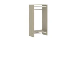 Easy Track 25-1/8 Inch Wide Double Hanging Rod Closet Organizer System Weathered Grey