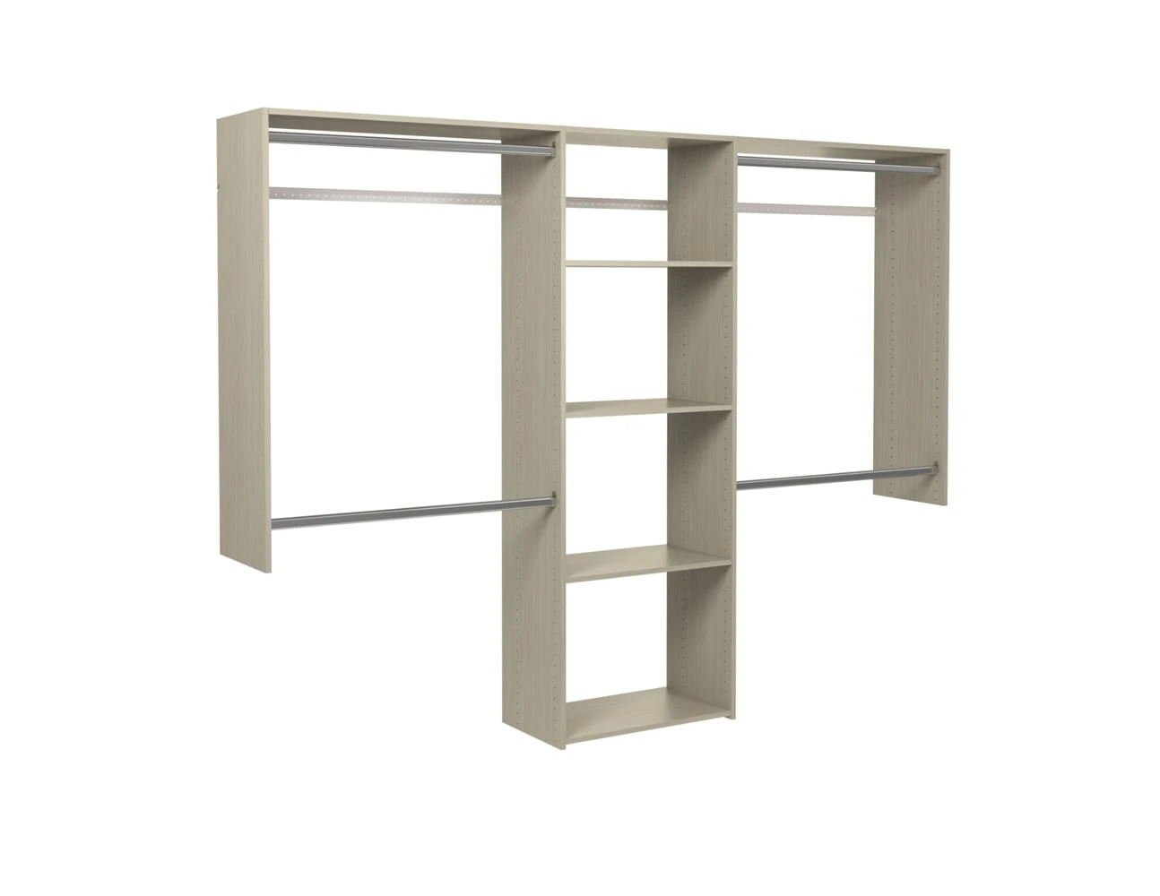 Easy Track 4 To 8 Foot Wide Deluxe Closet System Kit Weathered Grey 3 Easy Track 4 To 8 Foot Wide Deluxe Closet System Kit Weathered Grey
