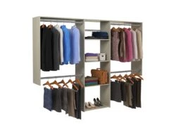 Easy Track 4 To 8 Foot Wide Deluxe Closet System Kit Weathered Grey 10 Easy Track 4 To 8 Foot Wide Deluxe Closet System Kit Weathered Grey -Cabinet Hardware Store easy track ok1460 grey with clothes 21