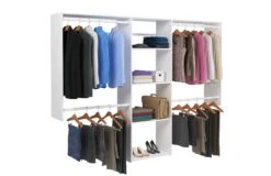 Easy Track 4 To 8 Foot Wide Deluxe Closet System Kit Weathered Grey 11 Easy Track 4 To 8 Foot Wide Deluxe Closet System Kit Weathered Grey -Cabinet Hardware Store easy track ok1460 white with clothes 22