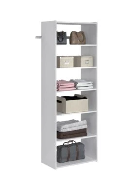 Easy Track 25-1/8 Inch Wide Closet Organizer System With Six Shelves White -Cabinet Hardware Store easy track ph38 application view 37