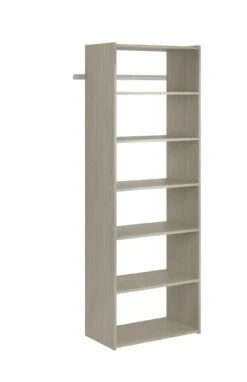 Easy Track 25-1/8 Inch Wide Closet Organizer System With Six Shelves White -Cabinet Hardware Store easy track ph38 cg 8256647