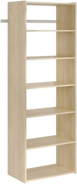 Easy Track 25-1/8 Inch Wide Closet Organizer System With Six Shelves White -Cabinet Hardware Store easy track ph38 mj 6533930