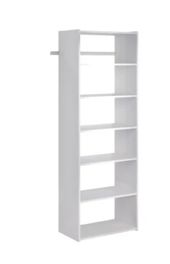 Easy Track 25-1/8 Inch Wide Closet Organizer System With Six Shelves White