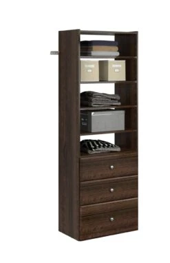 Easy Track 25-1/8 Inch Wide Closet Organizer System With Three Drawers Weathered Grey -Cabinet Hardware Store easy track ph40 application view 39