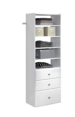 Easy Track 25-1/8 Inch Wide Closet Organizer System With Three Drawers Weathered Grey -Cabinet Hardware Store easy track ph40 application view 40