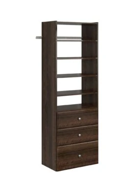 Easy Track 25-1/8 Inch Wide Closet Organizer System With Three Drawers Weathered Grey -Cabinet Hardware Store easy track ph40 tr 8256647