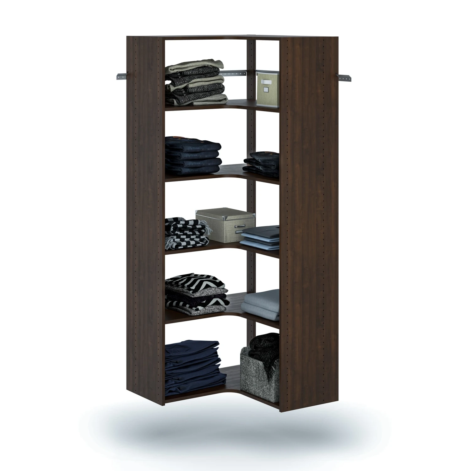 Easy Track 30-1/2 Inch Wide Corner Closet Organizer System Weathered Grey 5 Easy Track 30-1/2 Inch Wide Corner Closet Organizer System Weathered Grey - Image 3