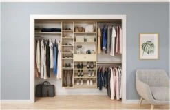 Easy Track 108 Inch Wide Ultimate Closet Organizer System Honey Blonde -Cabinet Hardware Store easy track ph44 alternate image 24