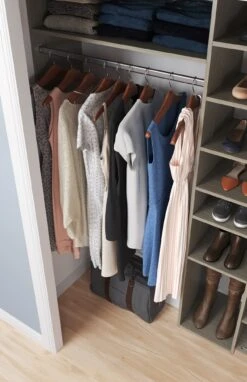 Easy Track 108 Inch Wide Ultimate Closet Organizer System Honey Blonde -Cabinet Hardware Store easy track ph44 application view 60