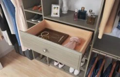 Easy Track 108 Inch Wide Ultimate Closet Organizer System Honey Blonde -Cabinet Hardware Store easy track ph44 application view 62