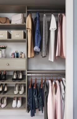 Easy Track 108 Inch Wide Ultimate Closet Organizer System Honey Blonde -Cabinet Hardware Store easy track ph44 application view 63