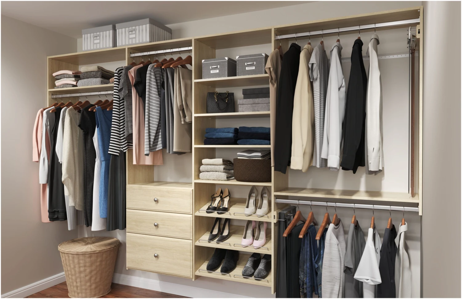 Easy Track 120 Inch Wide Closet Organizer System White 20 Easy Track 120 Inch Wide Closet Organizer System White - Image 18