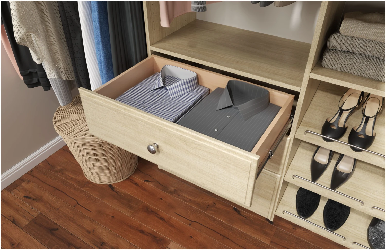 Easy Track 120 Inch Wide Closet Organizer System White 21 Easy Track 120 Inch Wide Closet Organizer System White - Image 19