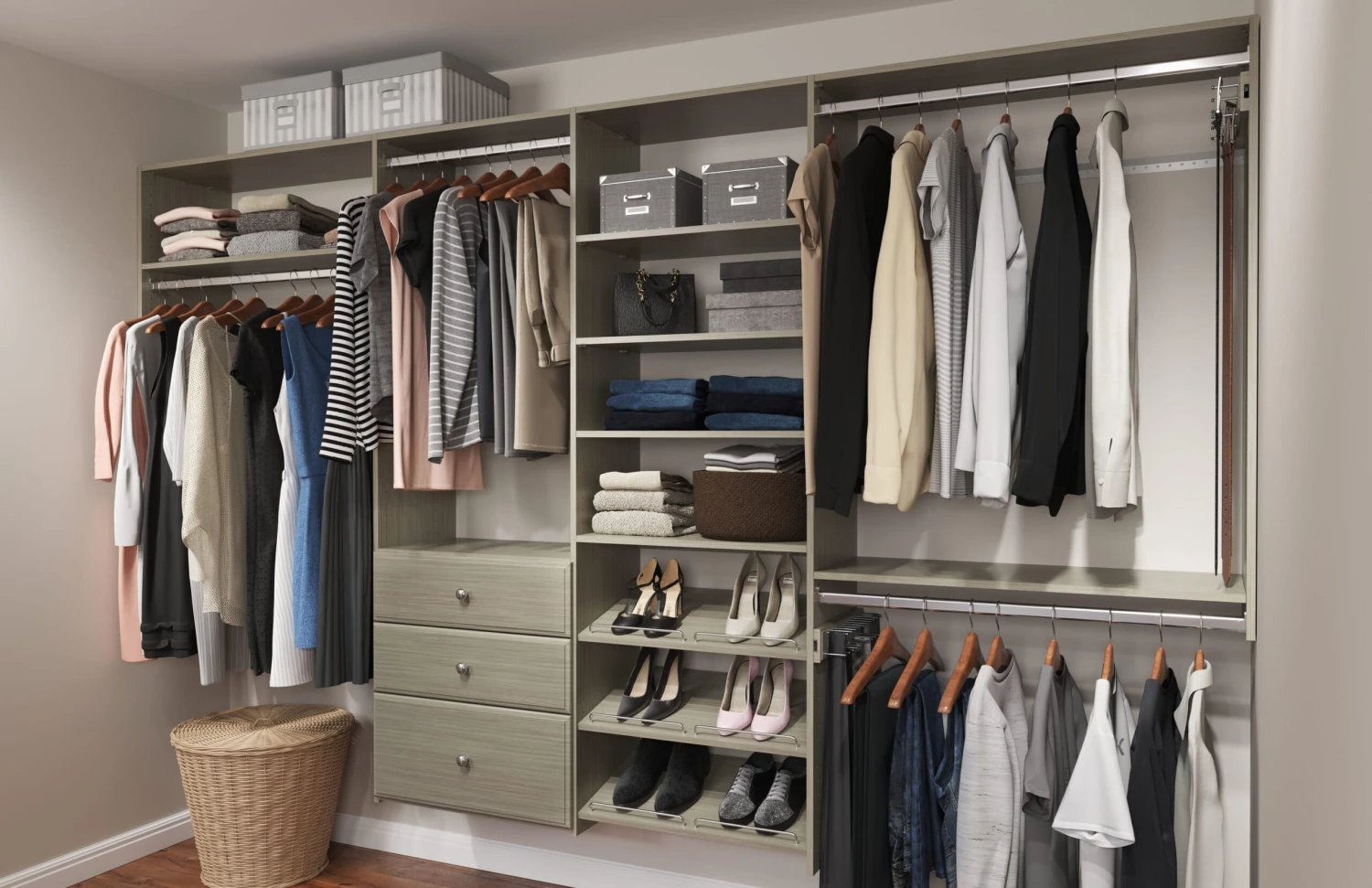 Easy Track 120 Inch Wide Closet Organizer System White 4 Easy Track 120 Inch Wide Closet Organizer System White - Image 2