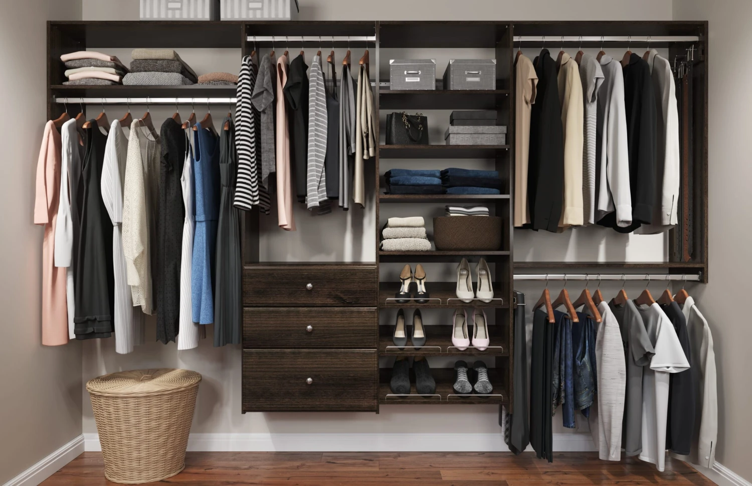 Easy Track 120 Inch Wide Closet Organizer System White 9 Easy Track 120 Inch Wide Closet Organizer System White - Image 7