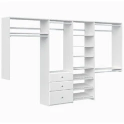 Easy Track 120 Inch Wide Closet Organizer System White