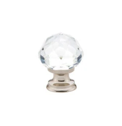 Emtek Diamond 1 Inch Round Cabinet Knob Polished Nickel