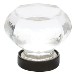 Emtek Crystal And Porcelain 1-1/4 Inch Geometric Cabinet Knob Oil Rubbed Bronze