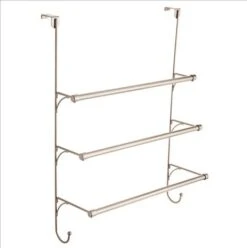 Franklin Brass 18-11/16 Inch Wide Over-the-Door Triple Bar Towel Rack Matte Nickel