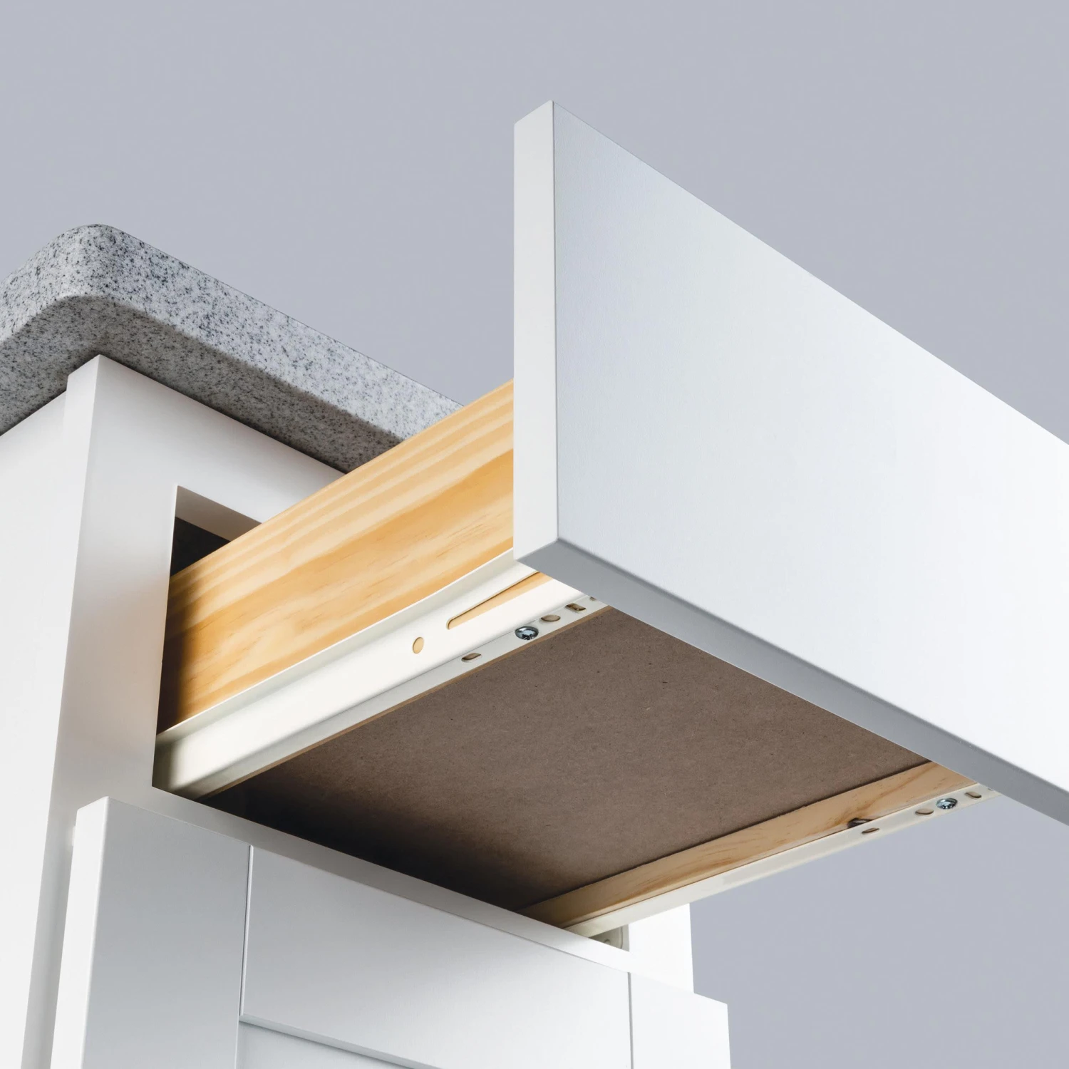 Franklin Brass 22 Inch 3/4 Extension Euro Slide Drawer Slides With 50 Pound Weight Capacity And Soft Close - Pack Of 10 White 8 Franklin Brass 22 Inch 3/4 Extension Euro Slide Drawer Slides With 50 Pound Weight Capacity And Soft Close - Pack Of 10 White - Image 6