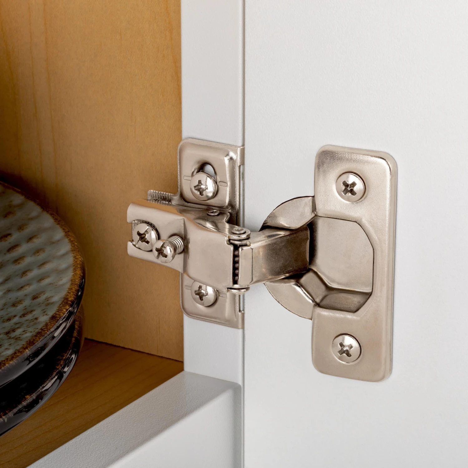 Franklin Brass 5/8 Inch Overlay Concealed Euro Cabinet Door Hinge With 100 Degree Opening Angle - Pack Of 10 Nickel Plated 5 Franklin Brass 5/8 Inch Overlay Concealed Euro Cabinet Door Hinge With 100 Degree Opening Angle - Pack Of 10 Nickel Plated - Image 3