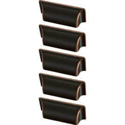 Franklin Brass Rectangular Bin 3 Inch Center To Center Cup Cabinet Pull - Pack Of 5 Bronze With Copper Hightlights -Cabinet Hardware Store franklin brass p17212k b alternate view 53
