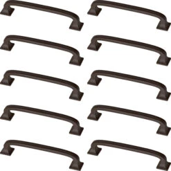 Franklin Brass Lombard 4 Inch Center To Center Handle Cabinet Pull - Pack Of 10 Deep Bronze -Cabinet Hardware Store franklin brass p29613k b1 alternate view 207