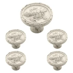 Franklin Brass Turtle 1-7/16 Inch Mushroom Cabinet Knob Vintage Antique White