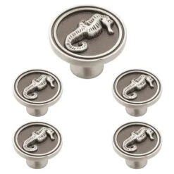 Franklin Brass Seahorse 1-7/16 Inch Mushroom Cabinet Knob Brushed Satin Pewter