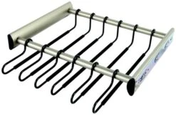 Hafele 18 Inch 12 Hanger Pull-out Pants Rack From The Synergy Collection Matte Nickel