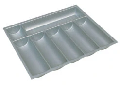 Hafele 40" Wide Trimmable Cutlery Drawer Insert With 12 Compartments Silver