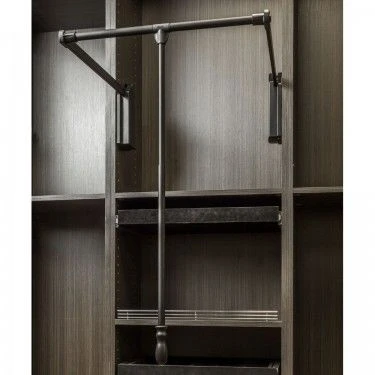 Hardware Resources 23 Inch Wide Pull Down Closet Rod With Soft Close Black 3 Hardware Resources 23 Inch Wide Pull Down Closet Rod With Soft Close Black