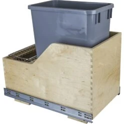 Hardware Resources 12" Bottom Mount Single Bin Pull Out Trash Can With Full Extension And Soft Close Slides For 35 Quart Bins - Included Black 10 Hardware Resources 12" Bottom Mount Single Bin Pull Out Trash Can With Full Extension And Soft Close Slides For 35 Quart Bins - Included Black -Cabinet Hardware Store hardware resources can wbms35g 3960840 1