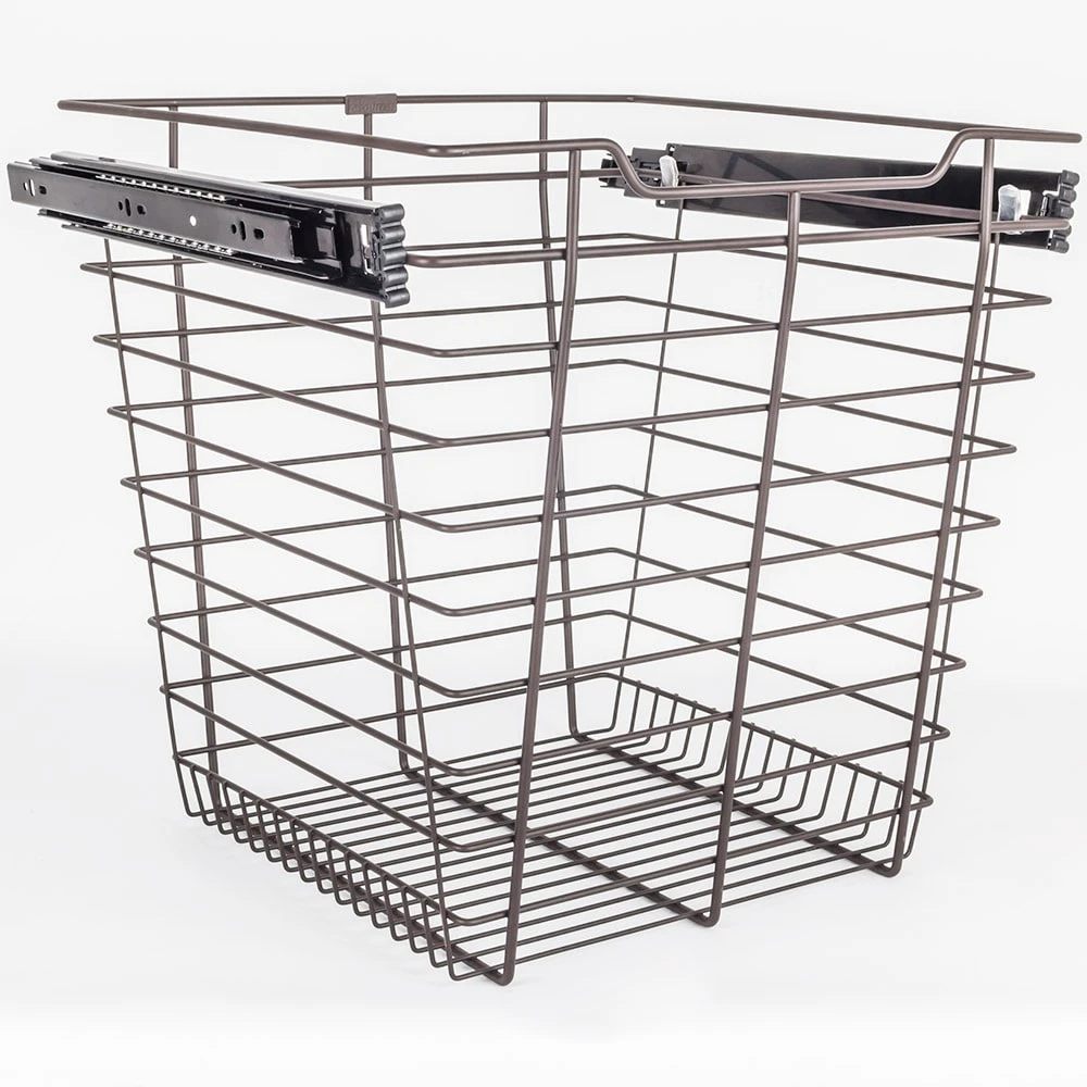 Hardware Resources 17" Tall Pull Out Wire Basket With Full Extension Slides For 18"W X 14"D Base Cabinet Dark Bronze 3 Hardware Resources 17" Tall Pull Out Wire Basket With Full Extension Slides For 18"W X 14"D Base Cabinet Dark Bronze
