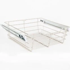 Hardware Resources 6" Tall Closet Pull Out Wire Basket With Full Extension Slides For 18"W X 14"D Closet Spaces Or Cabinet Dark Bronze -Cabinet Hardware Store hardware resources pob1 14176sn 3960840