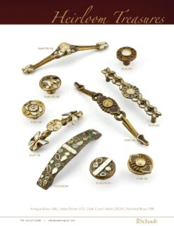 Schaub And Company Heirloom Treasures 1-1/2" Round Flower Solid Brass Cabinet Knob With Shell Inlays Antique Brass 9 Schaub And Company Heirloom Treasures 1-1/2" Round Flower Solid Brass Cabinet Knob With Shell Inlays Antique Brass -Cabinet Hardware Store heirloom 1