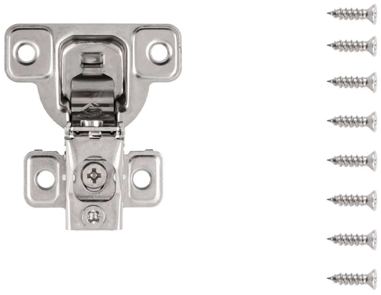 Hickory Hardware (10) Pairs - 3/4 Inch Overlay Concealed Euro Cabinet Door Hinge With 106 Degree Opening Angle And Self Close Function - Total 20 Polished Nickel 4 Hickory Hardware (10) Pairs - 3/4 Inch Overlay Concealed Euro Cabinet Door Hinge With 106 Degree Opening Angle And Self Close Function - Total 20 Polished Nickel - Image 2