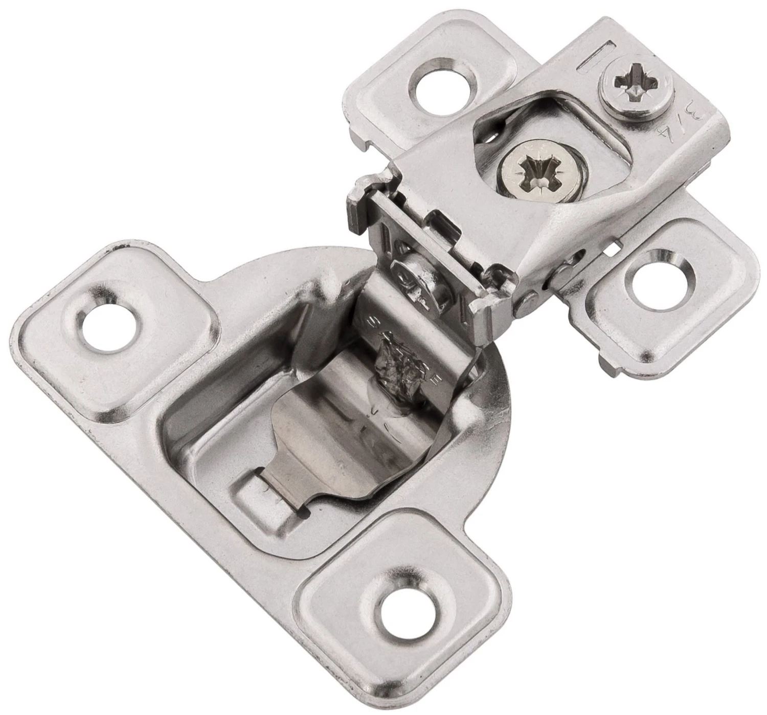 Hickory Hardware (10) Pairs - 3/4 Inch Overlay Concealed Euro Cabinet Door Hinge With 106 Degree Opening Angle And Self Close Function - Total 20 Polished Nickel 3 Hickory Hardware (10) Pairs - 3/4 Inch Overlay Concealed Euro Cabinet Door Hinge With 106 Degree Opening Angle And Self Close Function - Total 20 Polished Nickel