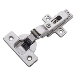 Hickory Hardware Half Overlay Screw-On Concealed European Cabinet Door Hinge With 105-Degree Opening Angle And Soft Close Function (Package Of 2) Bright Nickel
