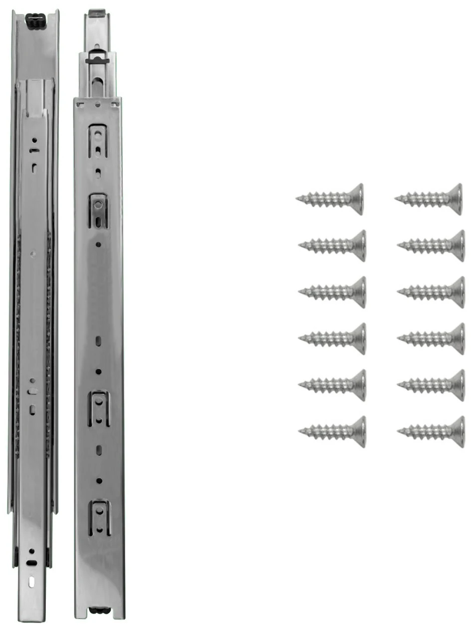 Hickory Hardware 20 Inch Full Extension Side Mount Ball Bearing Drawer Slides With 100 Pound Weight Capacity - Pack Of 10 Cadmium 4 Hickory Hardware 20 Inch Full Extension Side Mount Ball Bearing Drawer Slides With 100 Pound Weight Capacity - Pack Of 10 Cadmium - Image 2