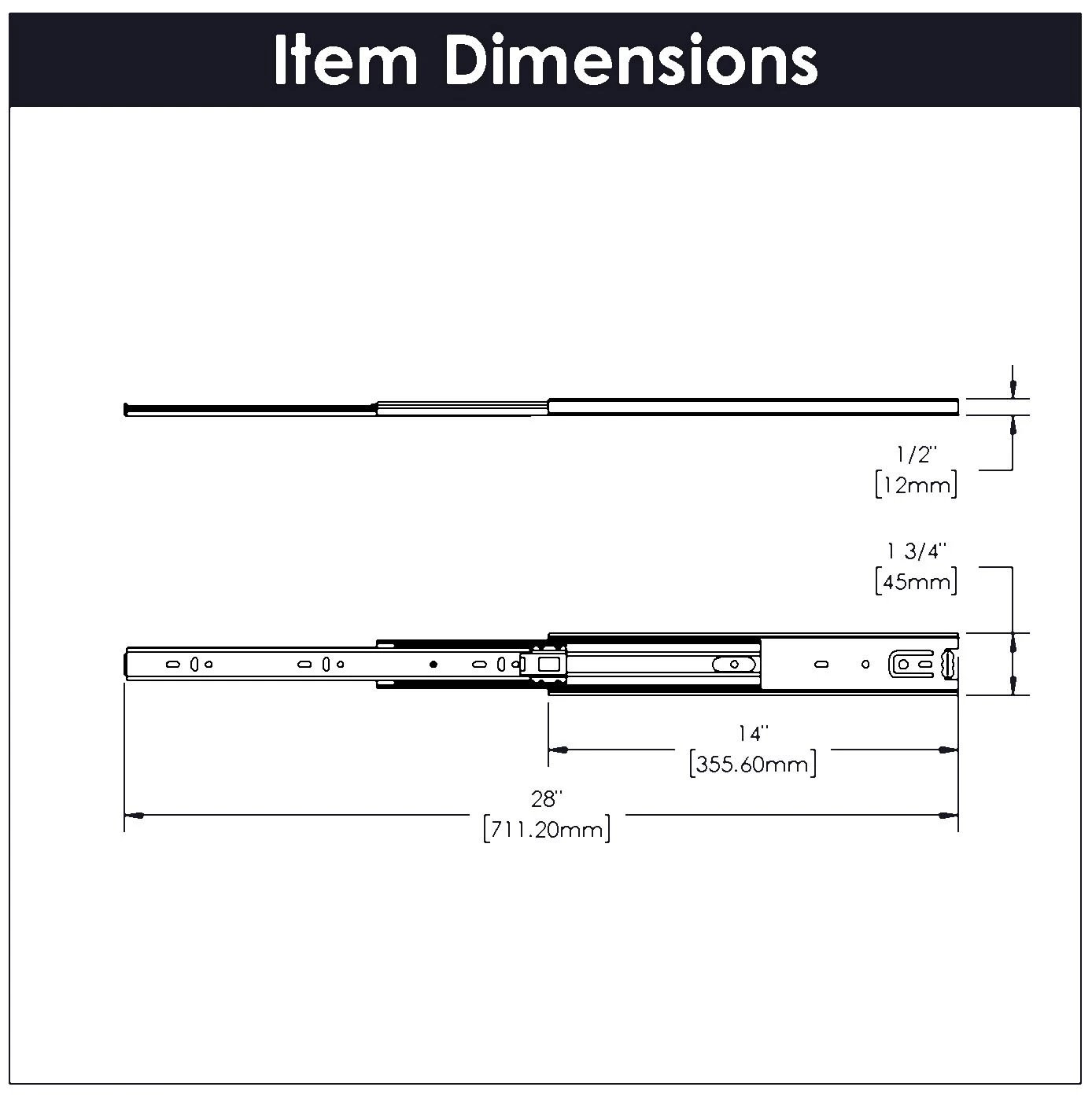 Hickory Hardware 20 Inch Full Extension Side Mount Ball Bearing Drawer Slides With 100 Pound Weight Capacity - Pack Of 10 Cadmium 5 Hickory Hardware 20 Inch Full Extension Side Mount Ball Bearing Drawer Slides With 100 Pound Weight Capacity - Pack Of 10 Cadmium - Image 3