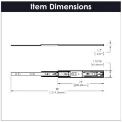 Hickory Hardware (5) Pairs - 24" Full Extension Side Mount Ball Bearing Soft Close Drawer Slides With 100 Pound Weight Capacity Cadmium -Cabinet Hardware Store hickory hardware p1055 24 5pack alternate image 1571