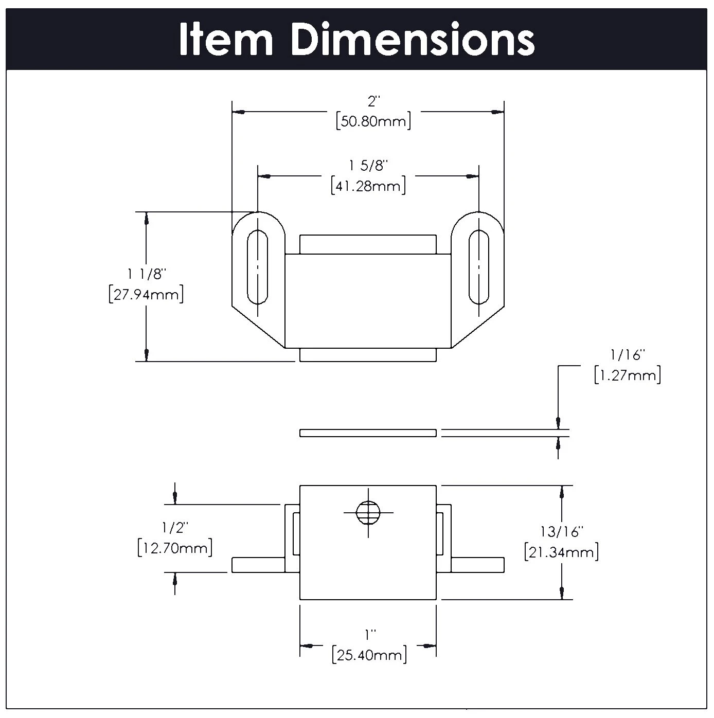 Hickory Hardware Pack Of (25) - 2" Long Zinc Magnetic Magnetic Cabinet Catches / Latches White 5 Hickory Hardware Pack Of (25) - 2" Long Zinc Magnetic Magnetic Cabinet Catches / Latches White - Image 3